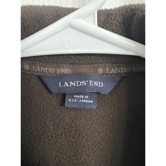 Lands’ End Women’s Thermacheck Zip-Up Fleece Vest – Brown, Size Medium - Picture 3 of 5